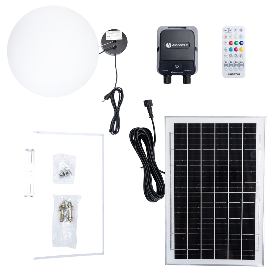 Aigostar - LED RGBW соларен полилей MESH LED/5W/3,7V 8000 mAh 2700K-6500K IP65 Ø 30 см