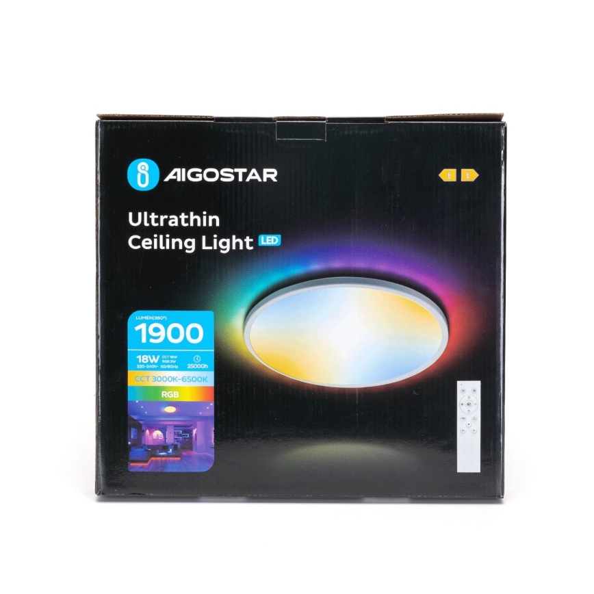 Aigostar - LED RGBW регулируемо таванно осветително тяло за баня LED/18W/230V 3000-6500K диаметър 30 см IP44 + дистанционно управление