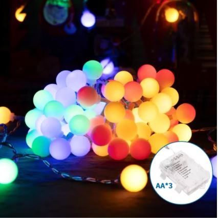 Aigostar - LED RGBY Екстериорен коледни лампички 100xLED/3xAA/8 функции 10,3 м IP44