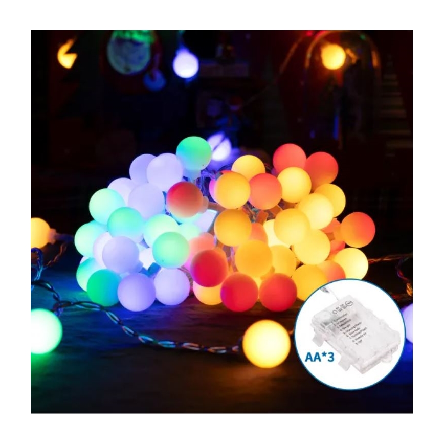 Aigostar - LED RGBY Екстериорен коледни лампички 100xLED/3xAA/8 функции 10,3 м IP44