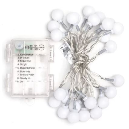 Aigostar - LED RGBY Екстериорен коледни лампички 25xLED/3xAA/8 функции 2,8 м IP44