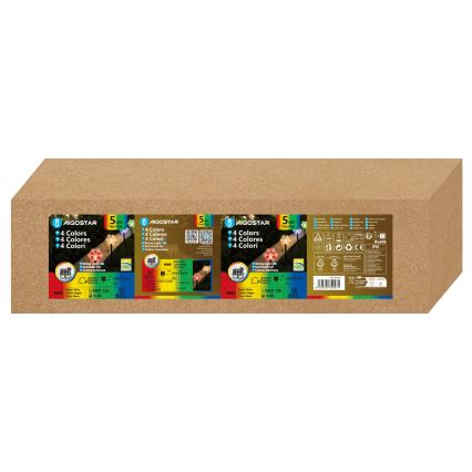 Aigostar - LED RGBY соларна коледна лампа 5xLED/1,2V/8 функции 1m IP65 800mAh снежинки