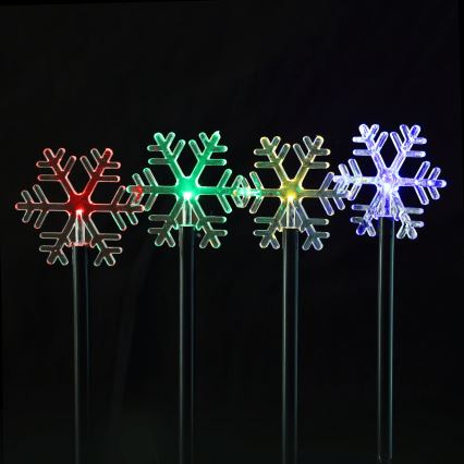Aigostar - LED RGBY Соларно коледно осветително тяло 5xLED/1,2V/8 функции 1m IP65 800mAh снежинки