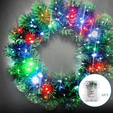 Aigostar - LED RGBY външен коледен венец 72xLED/3xAA, диаметър 50 см, IP44