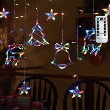 Aigostar - LED RGBY външна коледна гирлянда, 120 LED / 8 режима, 3x0,6 m, IP44, мултицветна + дистанционно управление