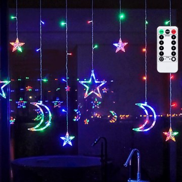 Aigostar - LED RGBY външна коледна гирлянда 120xLED/8 функции 3x0,6m IP44 многоцветна + дистанционно управление