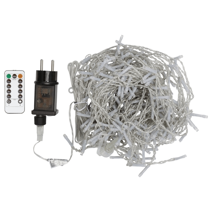 Aigostar - LED RGBY Външен  гирлянд 300xLED/8 функции 3x1m IP44 + дистанционно управление