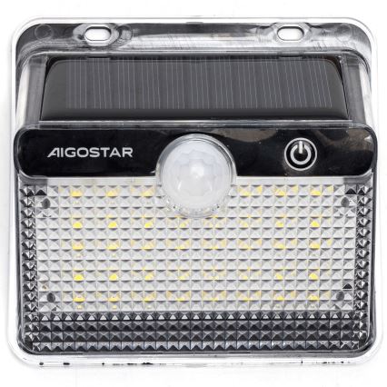 Aigostar - LED слънчево осветление със сензор LED/3,7V 6500K 1200 mAh IP65 черно