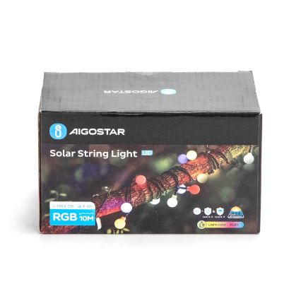 Aigostar - LED Solar декоративни лампички 50xLED/8 функции 12 м IP65 многоцветен
