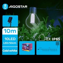 Aigostar - LED Solar декоративни лампички 10xLED/8 функции 10,5 м IP65 студено бял