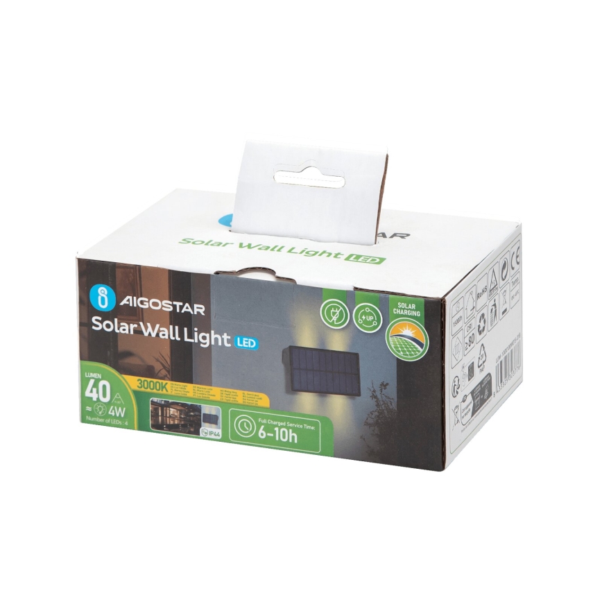 Aigostar - LED Соларен аплик LED/4W/5,5V 2700K IP44