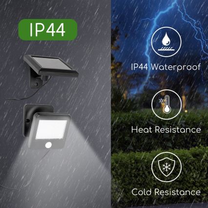 Aigostar - LED Соларен аплик със сензор LED/0,64W/3,7V 600 mAh 6500K IP44