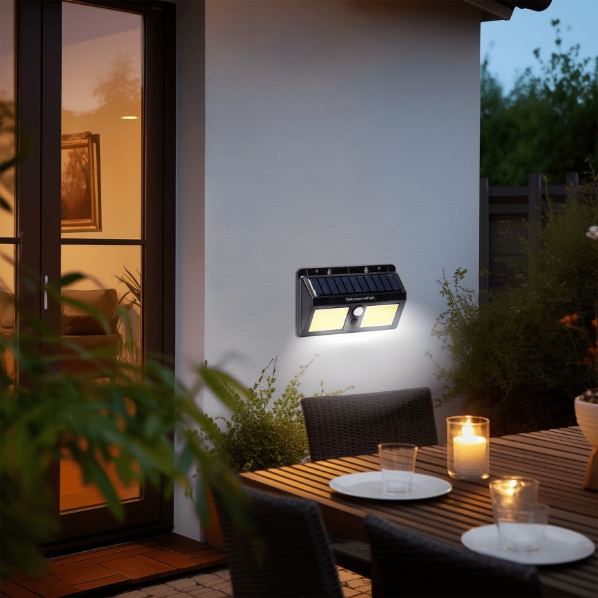 Aigostar - LED Соларен аплик със сензор LED/20W/5,5V 2400 mAh 6500K IP65