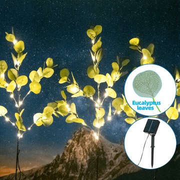 Aigostar - LED Соларен декорация 60xLED/3,5m IP65 топло бяло евкалипт