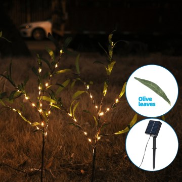 Aigostar - LED Соларен декорация 60xLED/3,5m IP65 топло бяло маслина