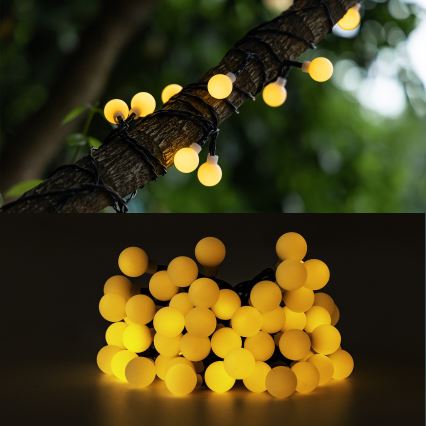 Aigostar - LED соларна декоративна верига 50xLED/8 функции 12м IP65 800 mAh топла бяла светлина