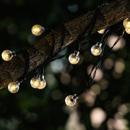 Aigostar - LED соларна декоративна верига 50xLED/8 функции 12м IP65 800 mAh топла бяла светлина