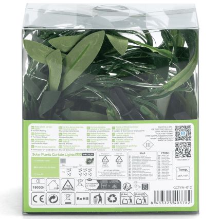 Aigostar - LED соларен гирлянд 70xLED/4x1м IP65 300 mAh топло бяло маслинено