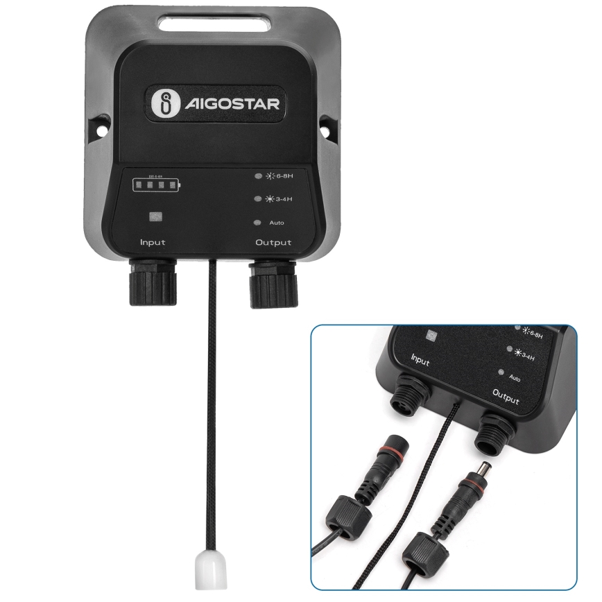 Aigostar - Соларен LED полилей 2xLED/35W/12V 6000 mAh 6500K IP65, диаметър 10 см + дистанционно управление