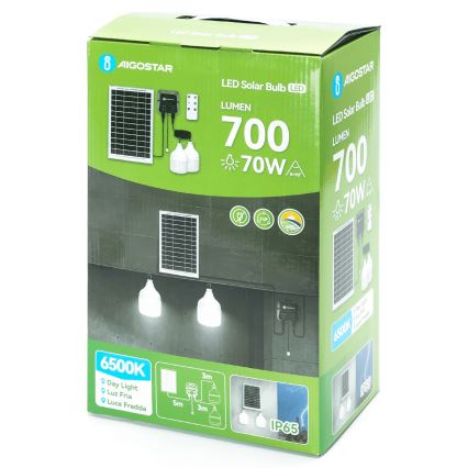 Aigostar - Соларен LED полилей 2xLED/35W/12V 6000 mAh 6500K IP65, диаметър 10 см + дистанционно управление