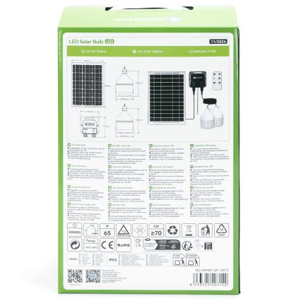 Aigostar - LED Соларен полилей 2xLED/35W/12V 6000 mAh 6500K Ø 10 см + дистанционно управление