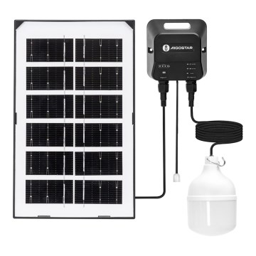 Aigostar - LED соларен полилей LED/35W/12V 3000 mAh 6500K IP65 диаметър 10 см + дистанционно управление