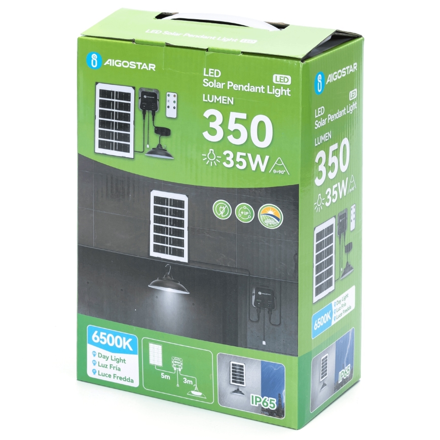 Aigostar - LED Соларен полилей LED/35W/12V 3000 mAh 6500K Ø 15 см + дистанционно управление
