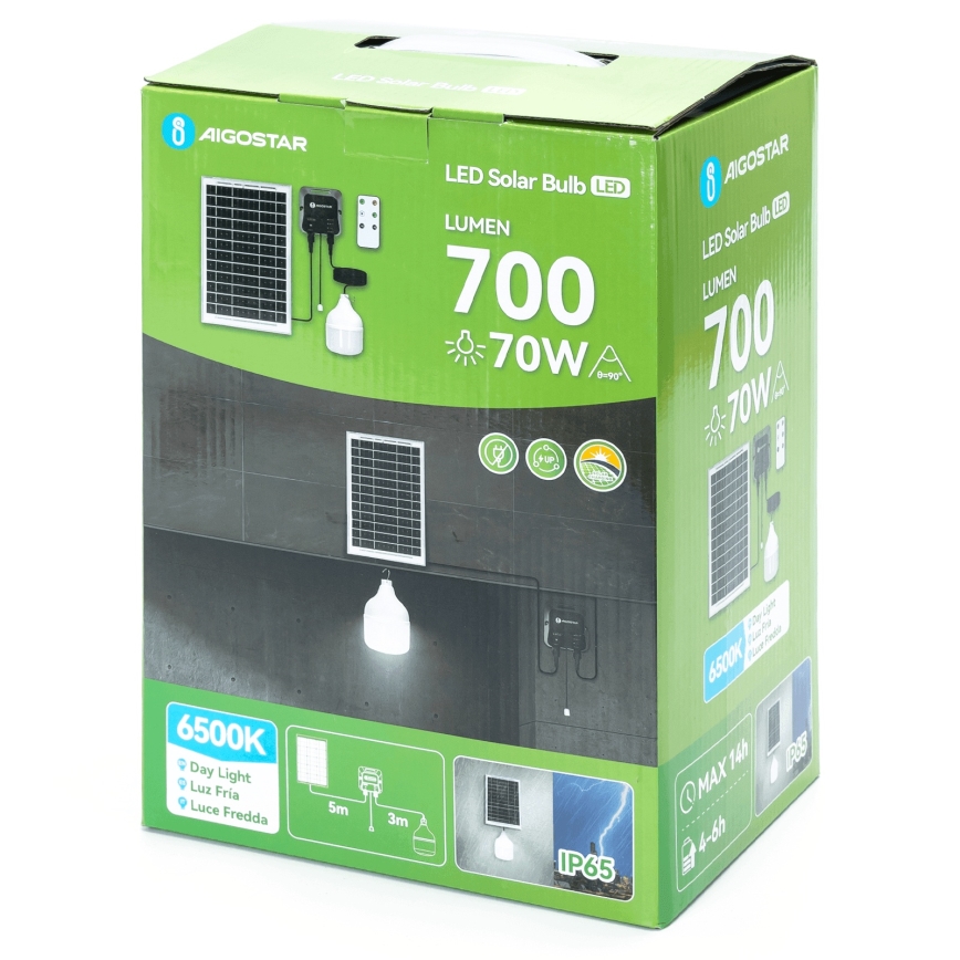 Aigostar - LED соларен полилей LED/70W/12V 6000 mAh 6500K IP65 Ø 12 cm + дистанционно управление