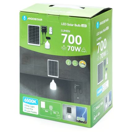 Aigostar - LED Соларен полилей LED/70W/12V 6000 mAh 6500K Ø 12 см + дистанционно управление