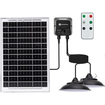 Aigostar - LED соларен полилей със сензор 2xLED/35W/12V 6000 mAh 6500K IP65 диаметър 15 см + дистанционно управление
