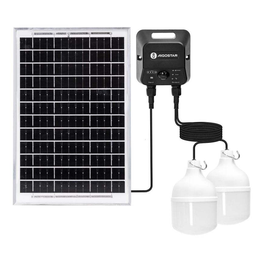 Aigostar - LED Соларен полилей със сензор 2xLED/35W/12V 6000 mAh 6500K Ø 10 см + дистанционно управление