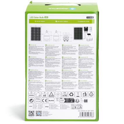 Aigostar - LED Соларен полилей със сензор 2xLED/35W/12V 6000 mAh 6500K Ø 10 см + дистанционно управление