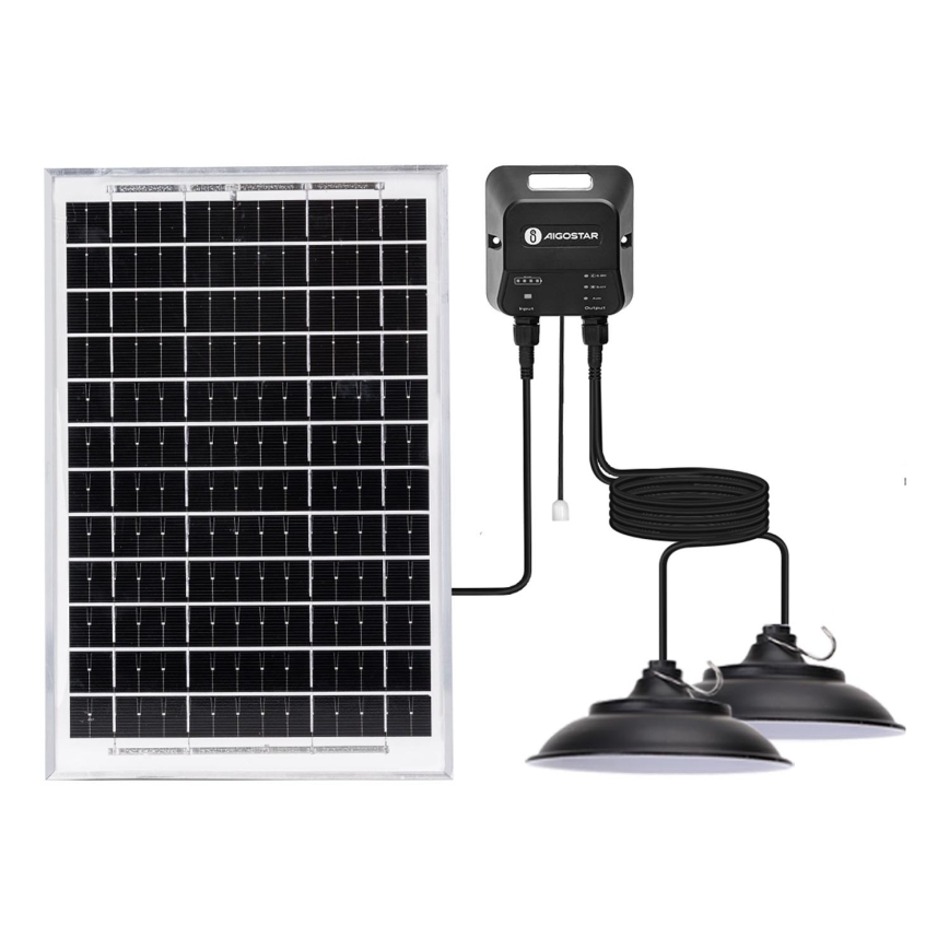 Aigostar - LED Соларен полилей със сензор 2xLED/35W/12V 6000 mAh 6500K Ø 15 см + дистанционно управление