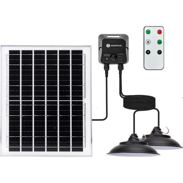 Aigostar - LED соларен полилей със сензор 2xLED/70W/12V 12000 mAh 6500K IP65 Ø 23,5 см + дистанционно управление
