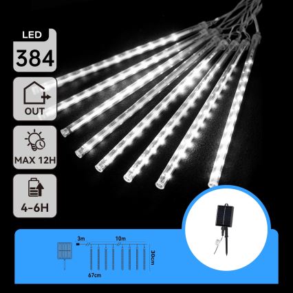 Aigostar - LED соларен коледен гирлянд 384xLED/13m IP65 1200 mAh студено бяло