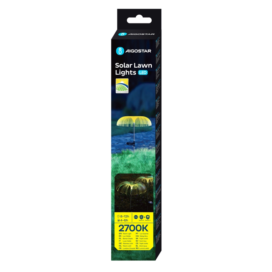 Aigostar - LED соларна декоративна лампа LED/0,03W/1,2V 70см 300 mAh 2700K IP44