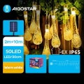 Aigostar - LED соларна декоративна верига 50xLED/8 функции 12м IP65 топла бяла 800 mAh