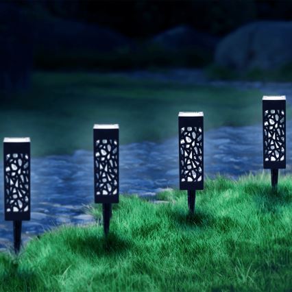 Aigostar - LED соларна лампа LED/0,006W/1,2V 28,5 см черна 100 mAh 6500K IP44