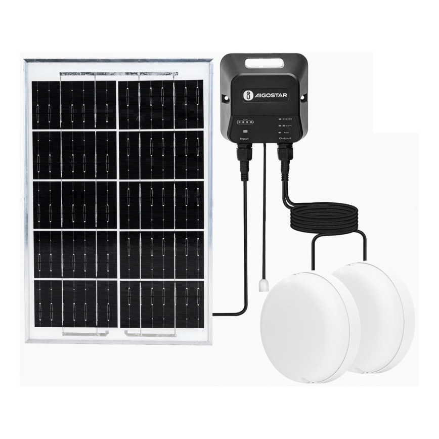 Aigostar - LED Соларна лампа 2xLED/35W/12V 6000 mAh 6500K Ø 16,8 см + дистанционно управление