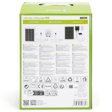 Aigostar - LED Соларна лампа 2xLED/35W/12V 6000 mAh 6500K Ø 16,8 см + дистанционно управление