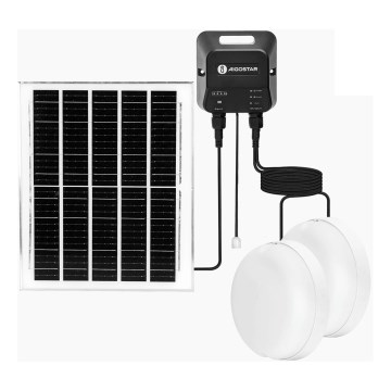 Aigostar - LED соларна лампа 2xLED/70W/12V 12000 mAh 6500K IP65 диам. 20,5 см + дистанционно управление