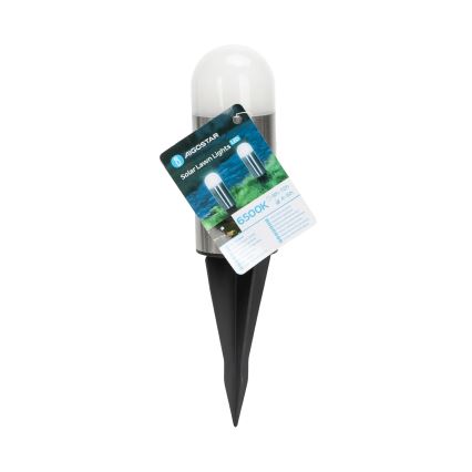 Aigostar - LED Соларна лампа LED/0,006W/1,2V 20 см матов хром 6500K IP44
