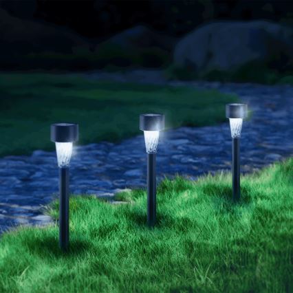 Aigostar - LED Соларна лампа LED/0,006W/1,2V 40 mAh 29,5 см черен 6500K IP44