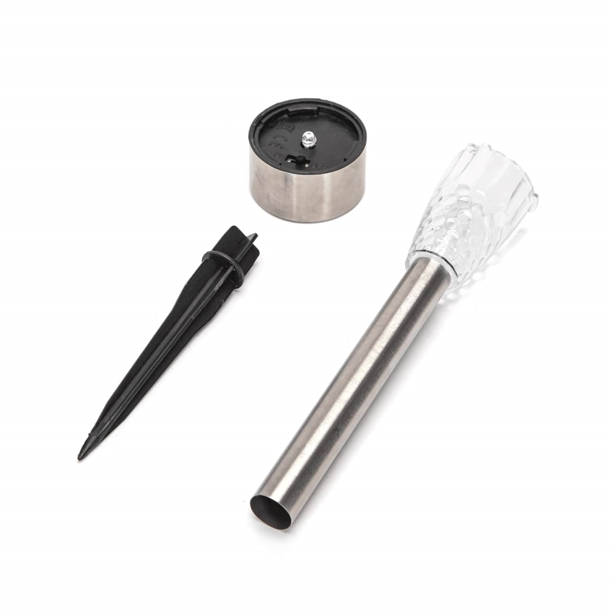 Aigostar - LED Соларна лампа LED/0,006W/1,2V 40 mAh 29,7 см матов хром 6500K IP44