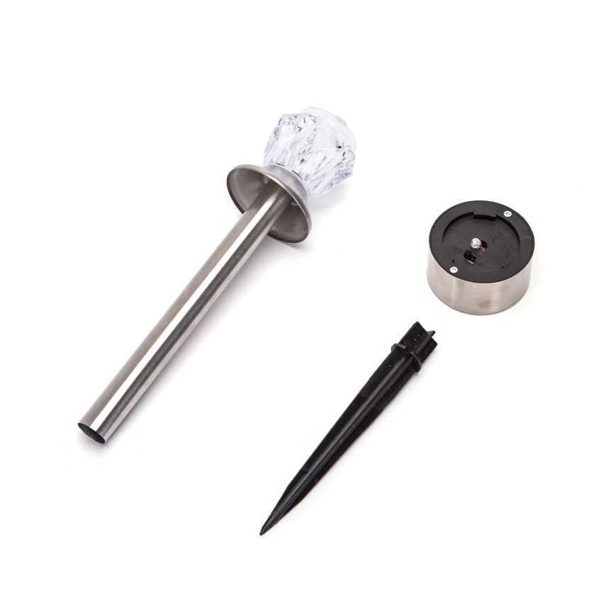 Aigostar - LED Соларна лампа LED/0,006W/1,2V 35,5 см матов хром 2700K IP44