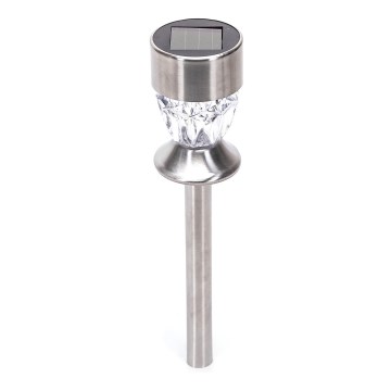 Aigostar - LED Соларна лампа LED/0,006W/1,2V 35,5 см матов хром 2700K IP44