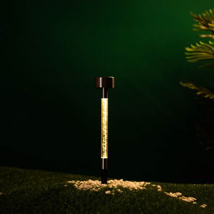 Aigostar - LED соларна лампа LED/0,006W/1,2V 36,7 см мат хром 2700K 40 mAh IP44