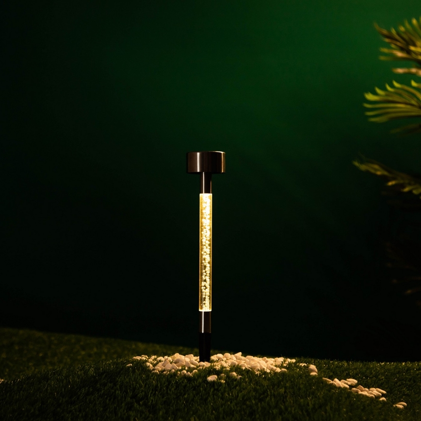 Aigostar - LED соларна лампа LED/0,006W/1,2V 36,7 см мат хром 2700K 40 mAh IP44