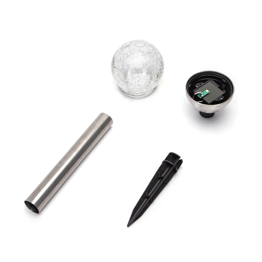 Aigostar - LED Соларна лампа LED/0,006W/1,2V 37,8 см матов хром 6500K IP44