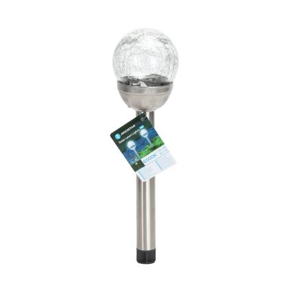 Aigostar - LED Соларна лампа LED/0,006W/1,2V 37,8 см матов хром 6500K IP44